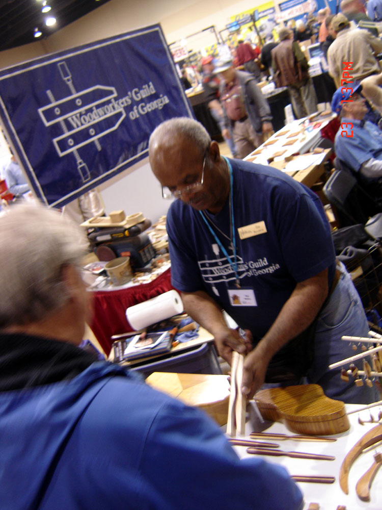 Ted Baldwin at the Woodworkers' Guild Booth